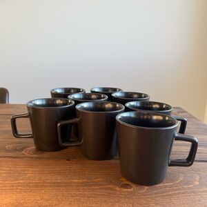 Stone + Lain Black Mugs - Set of 8